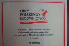 II miejsce w konkursie Orły Polskiego Budownictwa (2009.11.14)